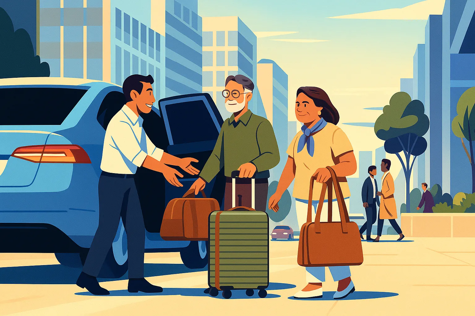 Taxi city transfer service visual